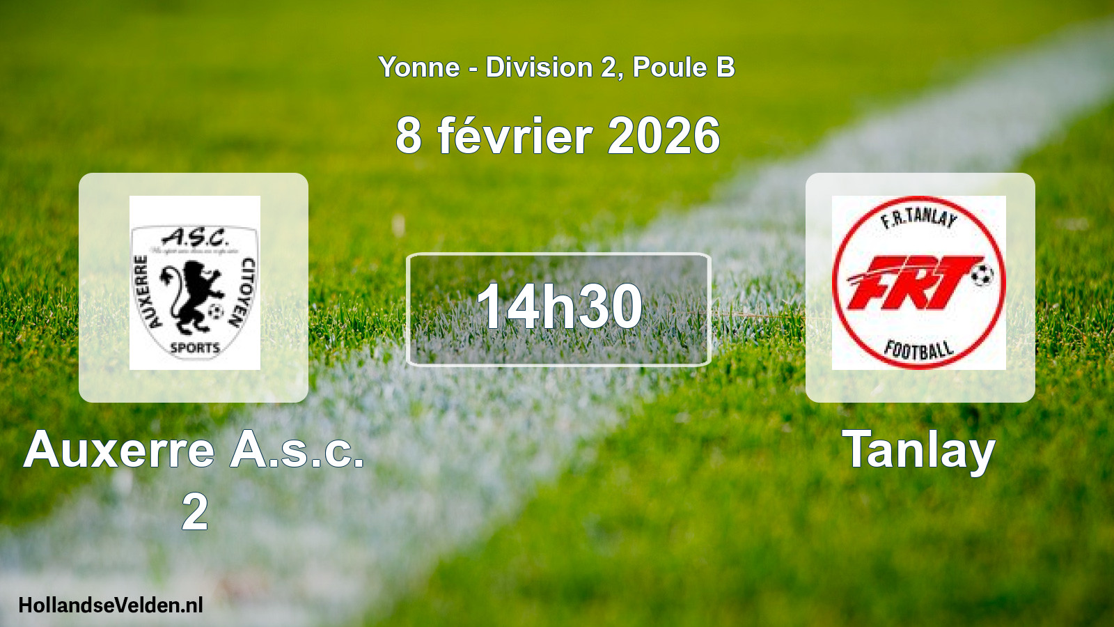 Scheduled Match: Auxerre A.s.c. 2 - Tanlay (8 February 2026)
