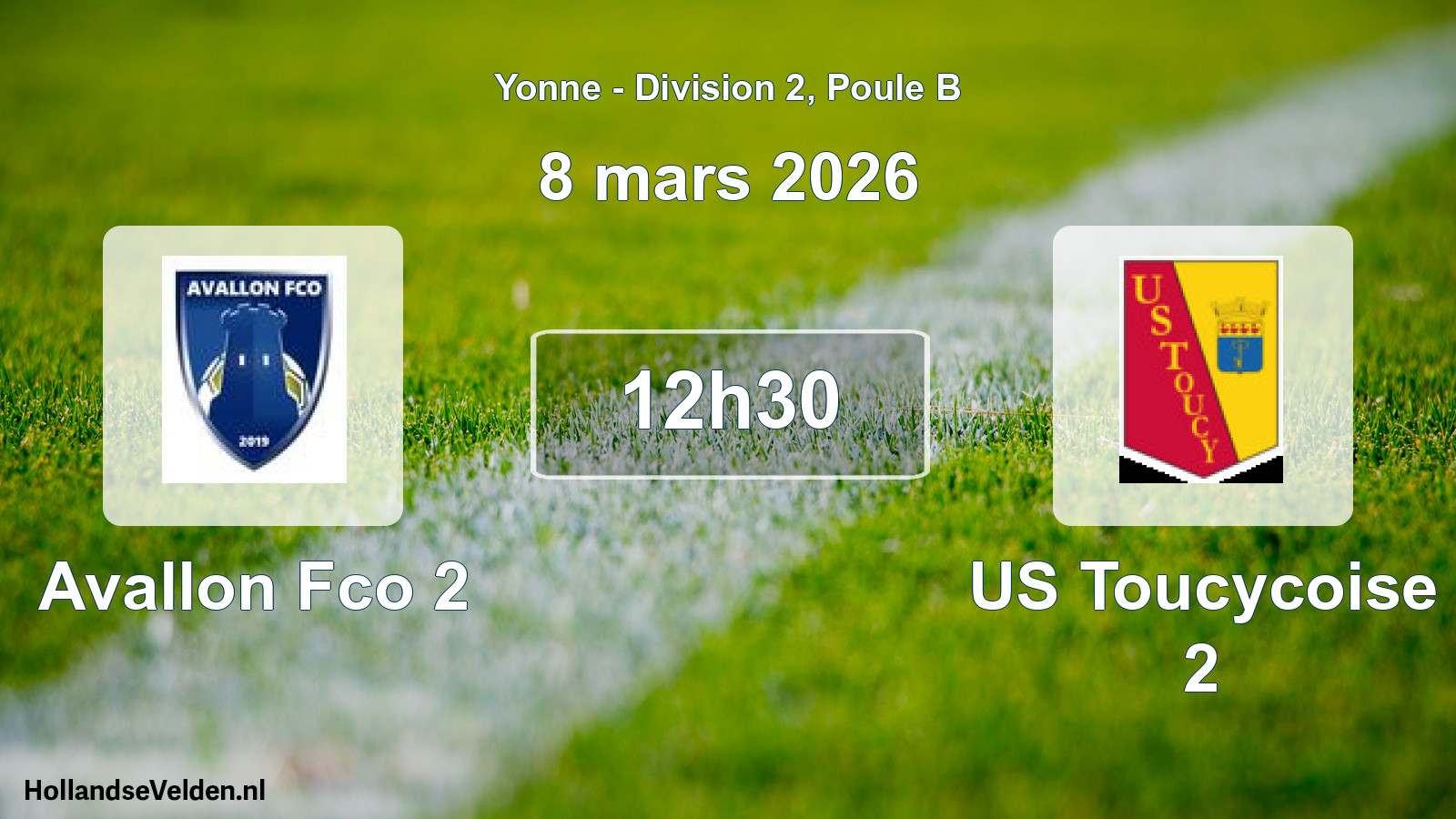 Match programmé: Avallon Fco 2 - US Toucycoise 2 (8 mars 2026)