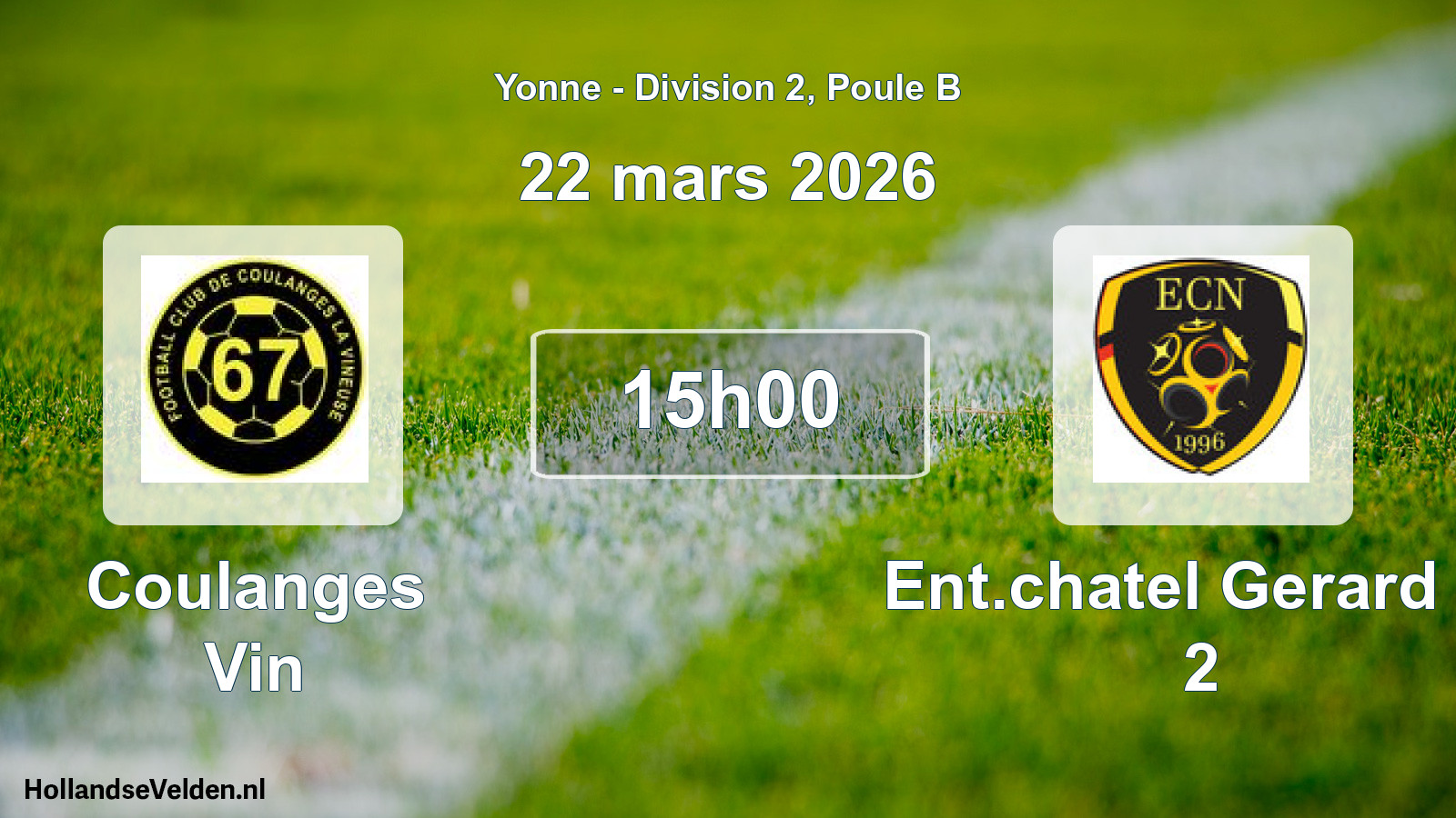 Match programmé: Coulanges Vin - Ent.chatel Gerard Et 2 (22 mars 2026)