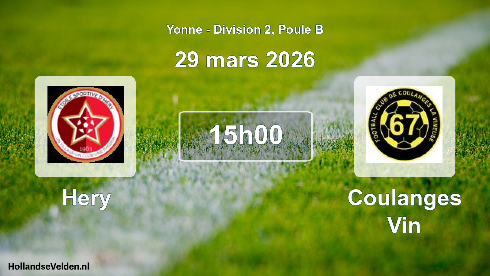 Geplande wedstrijd: Hery - Coulanges Vin (29 maart 2026)
