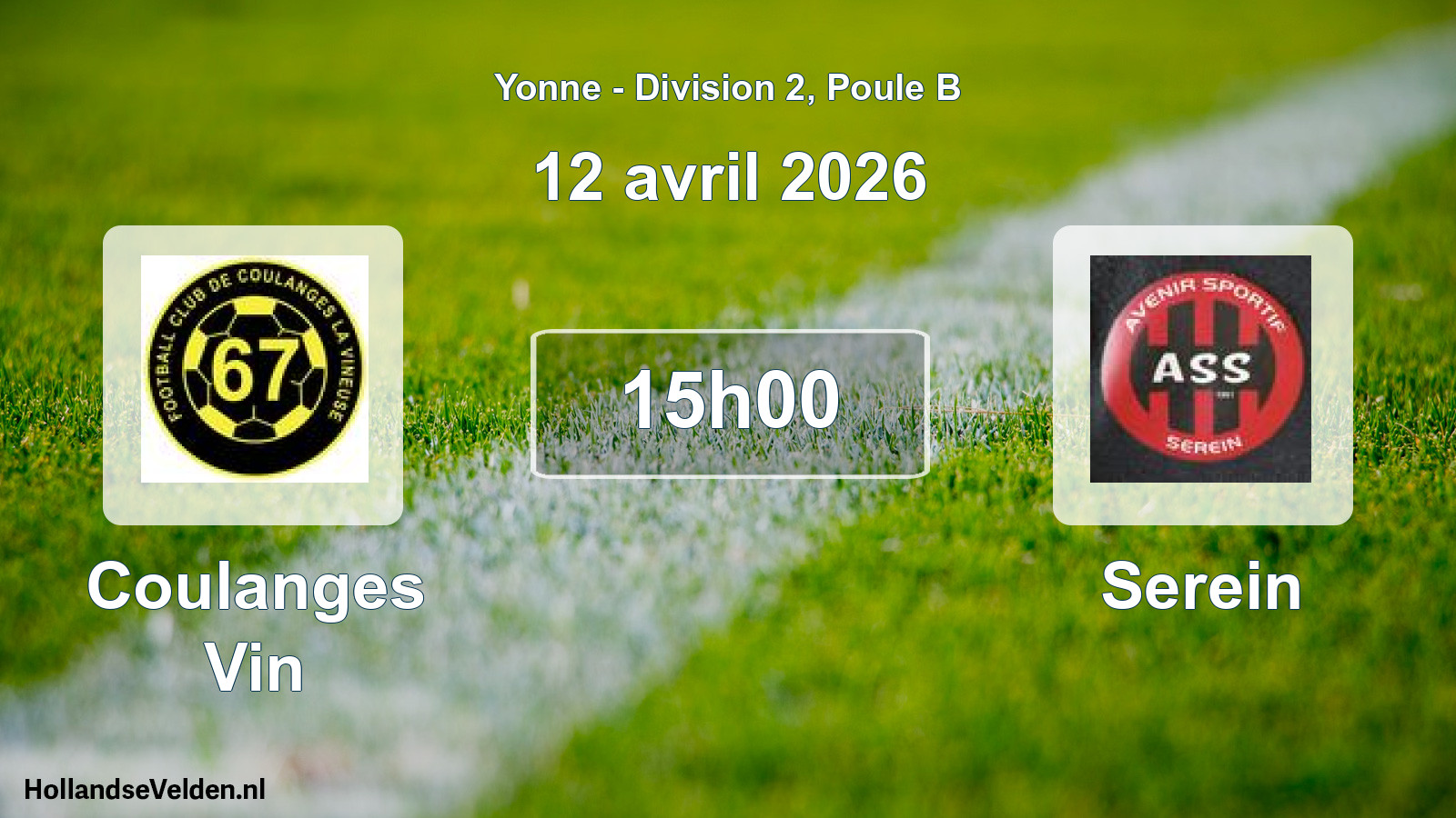 Match programmé: Coulanges Vin - Serein (12 avril 2026)