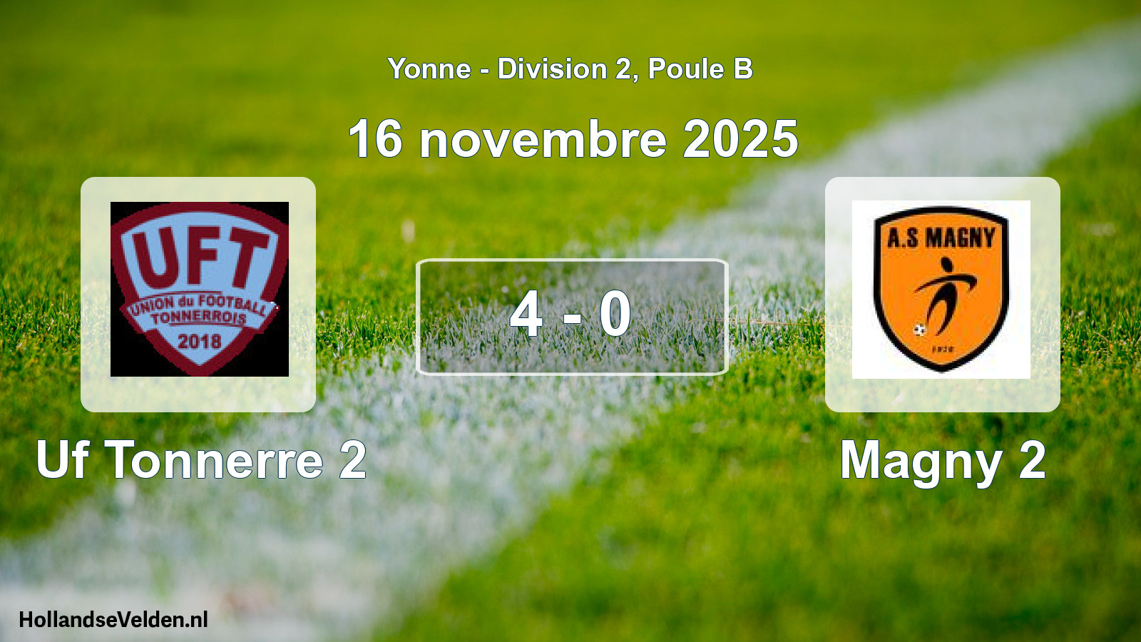 Match joué: Uf Tonnerre 2 - Magny 2 4 - 0 (16 novembre 2025)