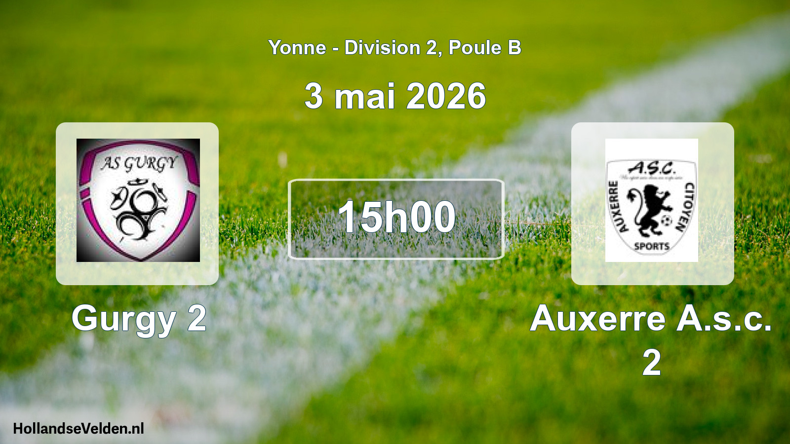 Geplande wedstrijd: Gurgy 2 - Auxerre A.s.c. 2 (3 mei 2026)
