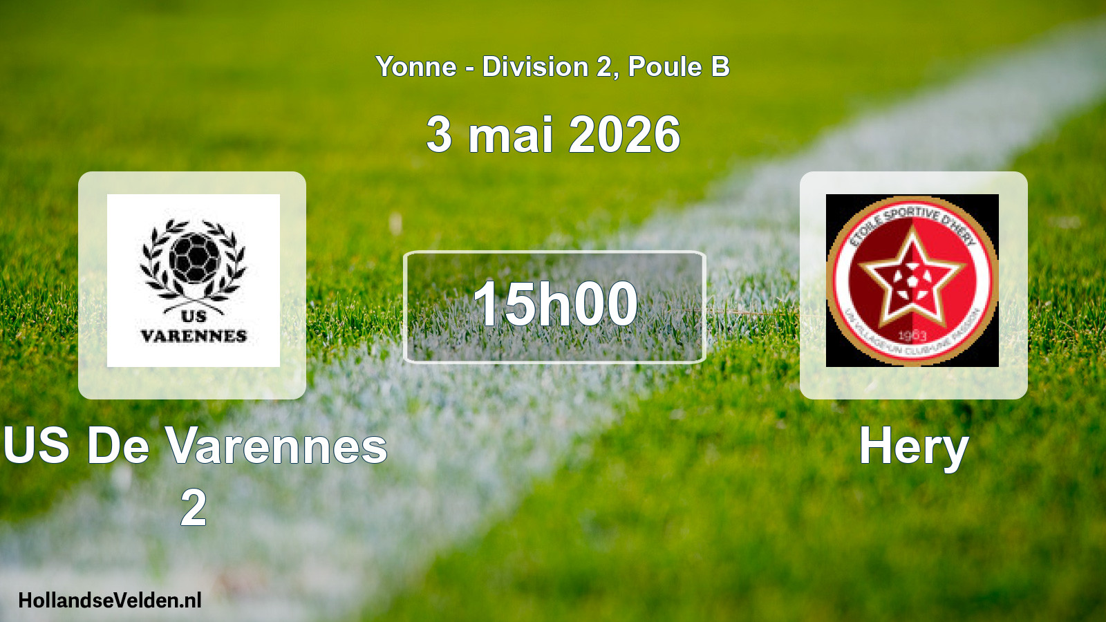 Match programmé: US De Varennes 2 - Hery (3 mai 2026)