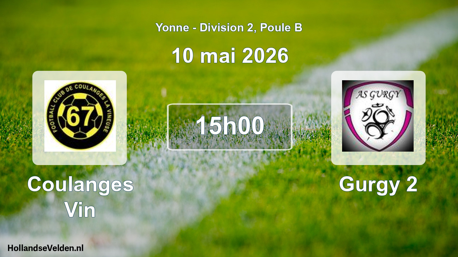Geplande wedstrijd: Coulanges Vin - Gurgy 2 (10 mei 2026)