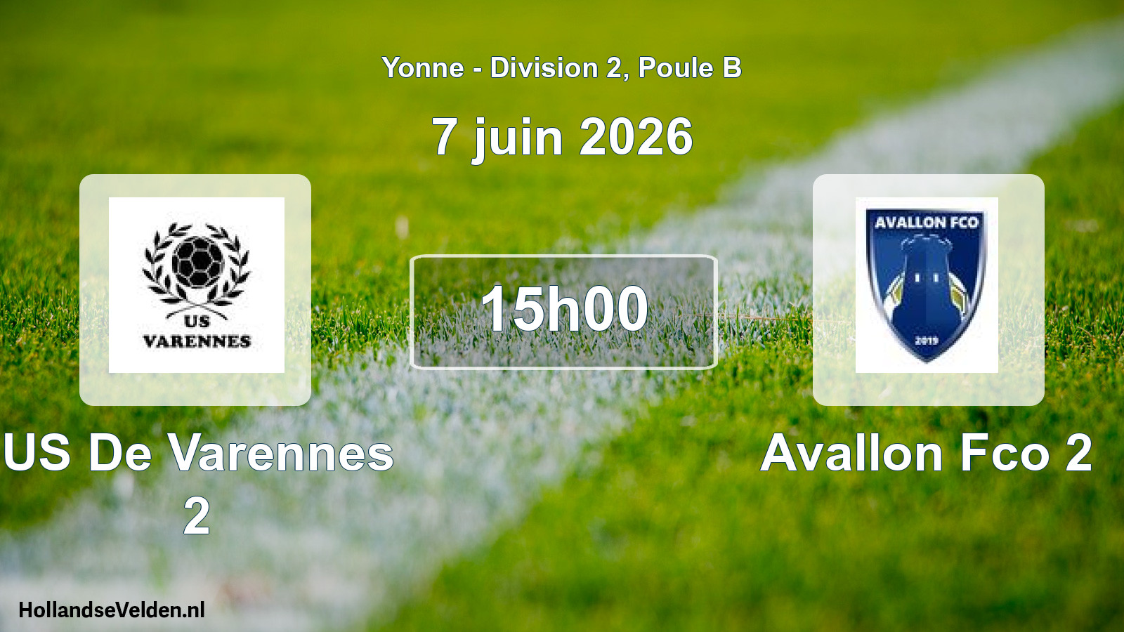 Geplande wedstrijd: US De Varennes 2 - Avallon Fco 2 (7 juni 2026)