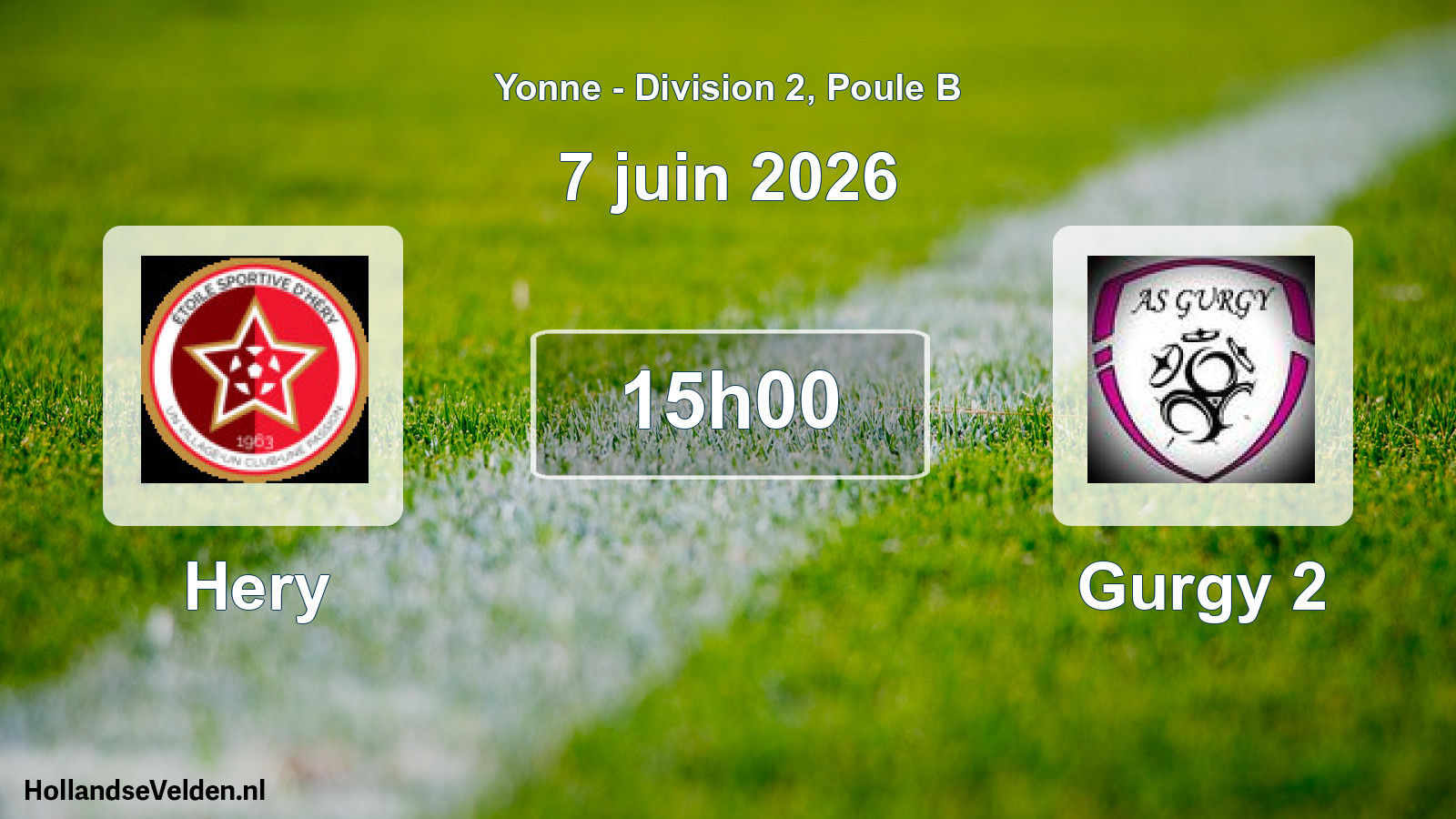Match programmé: Hery - Gurgy 2 (7 juin 2026)