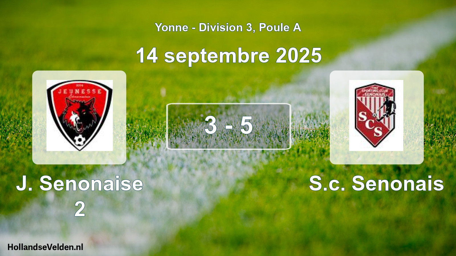 Match joué: J. Senonaise 2 - S.c. Senonais 3 - 5 (14 septembre 2025)