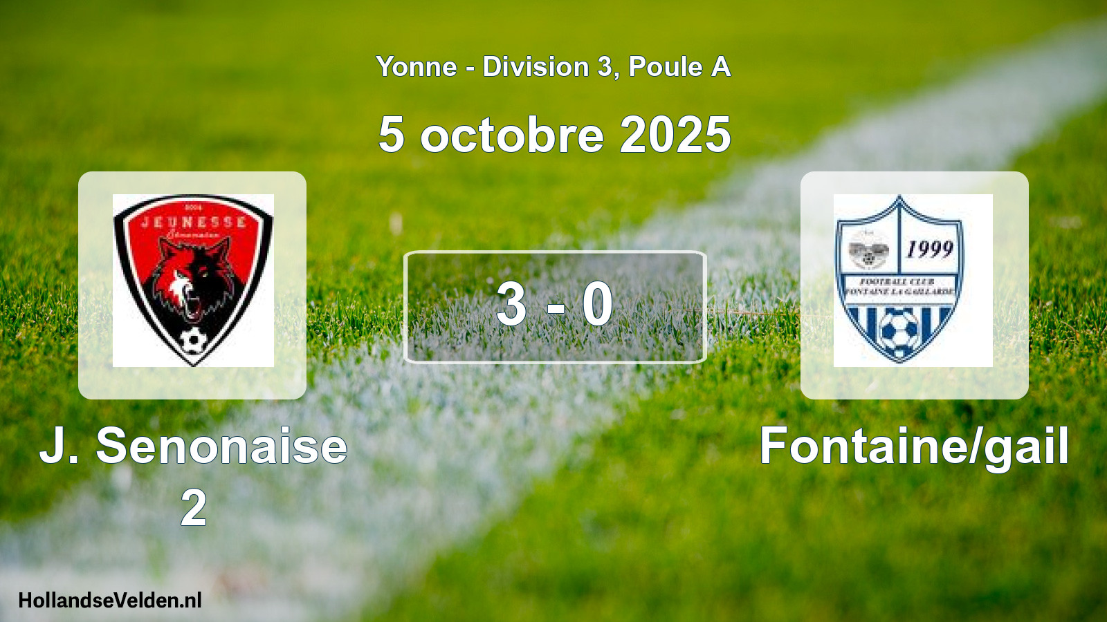 Gespeelde wedstrijd: J. Senonaise 2 - Fontaine/gail 3 - 0 (5 oktober 2025)