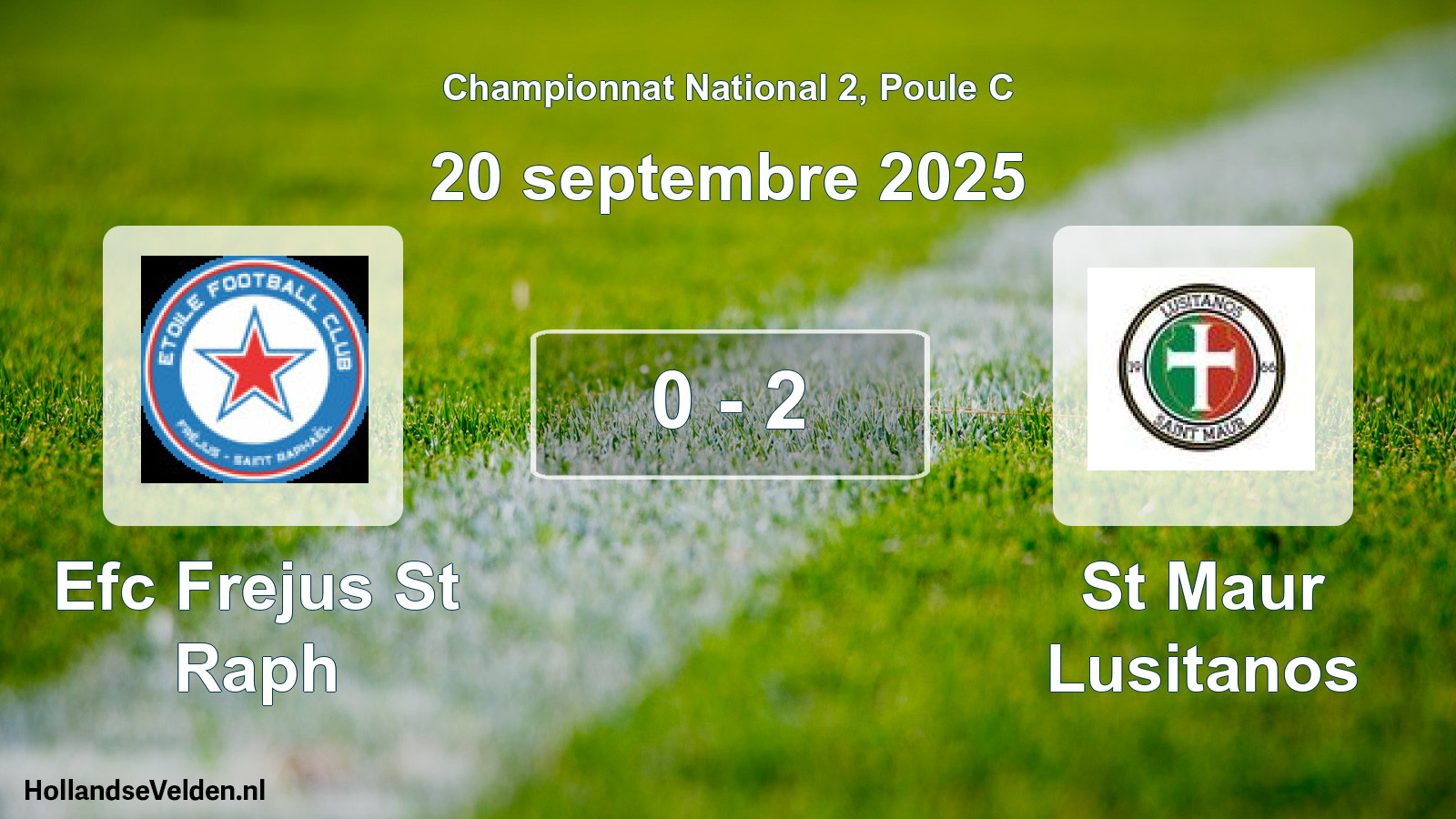Gespeelde wedstrijd: Efc Frejus St Raph - St Maur Lusitanos 0 - 2 (20 september 2025)