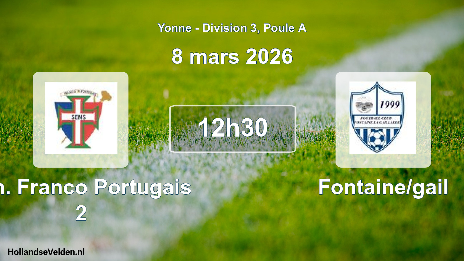 Match programmé: Am. Franco Portugais 2 - Fontaine/gail (8 mars 2026)