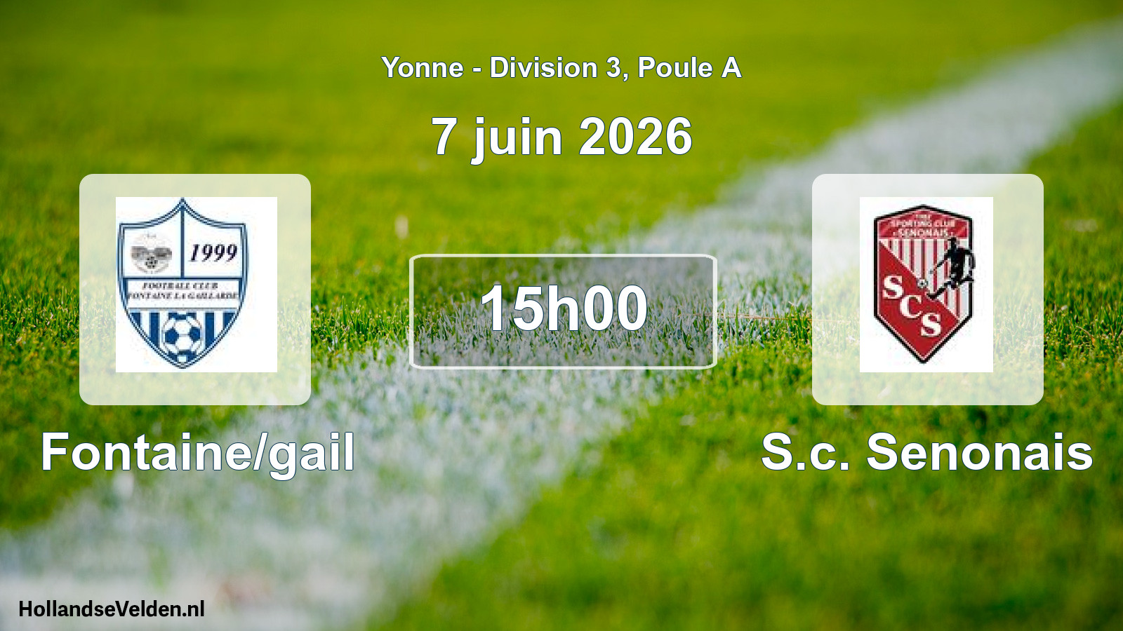 Match programmé: Fontaine/gail - S.c. Senonais (7 juin 2026)