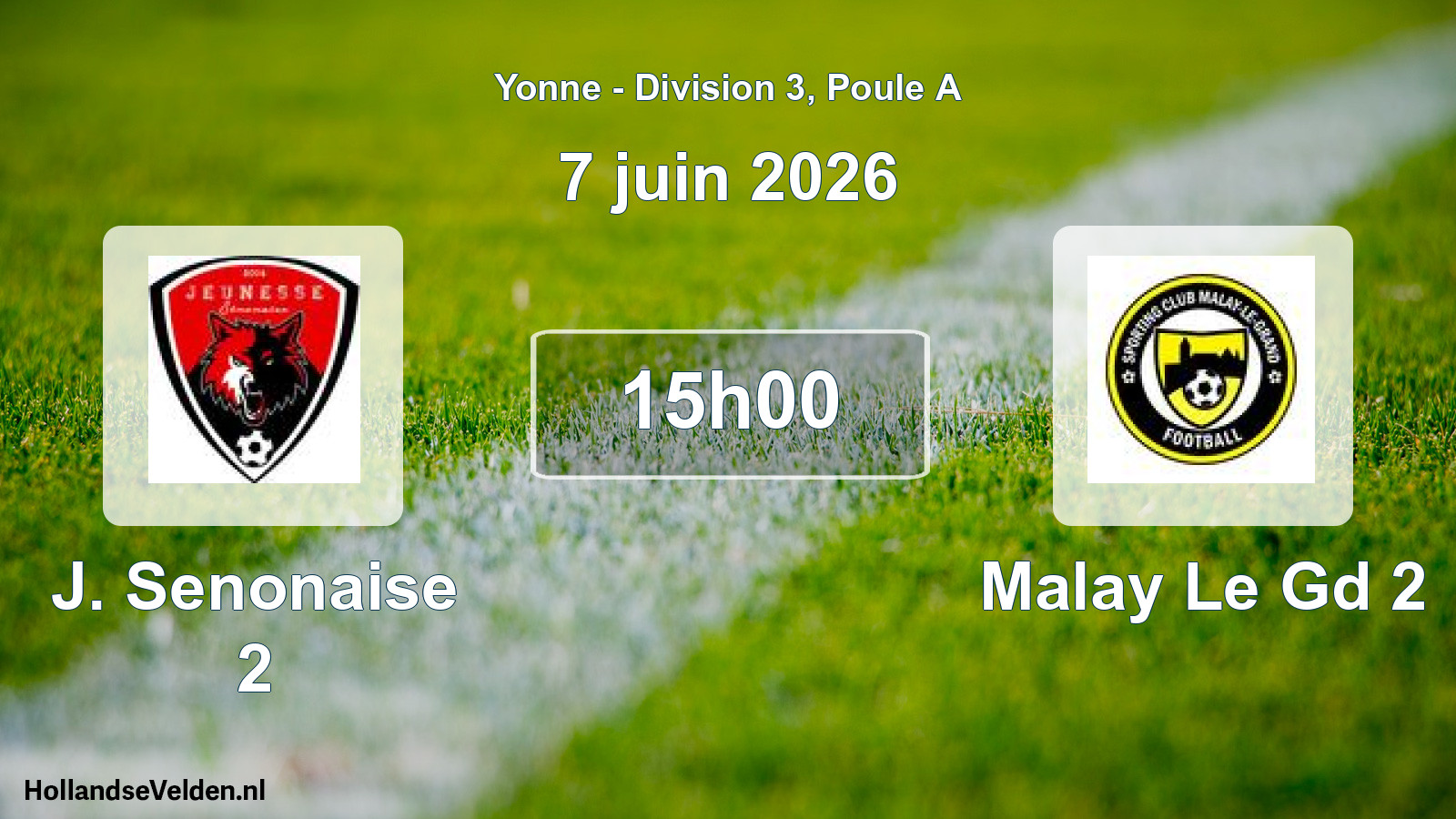 Match programmé: J. Senonaise 2 - Malay Le Gd 2 (7 juin 2026)