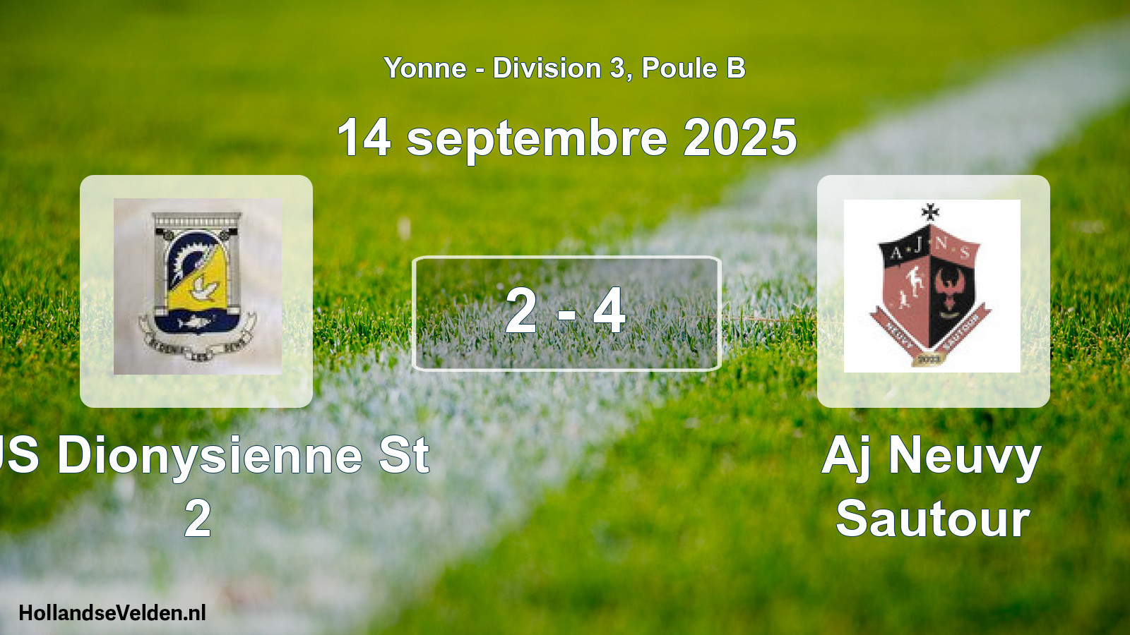 Total number of matches played: US Dionysienne St 2 - Aj Neuvy Sautour 2 - 4 (14 September 2025)