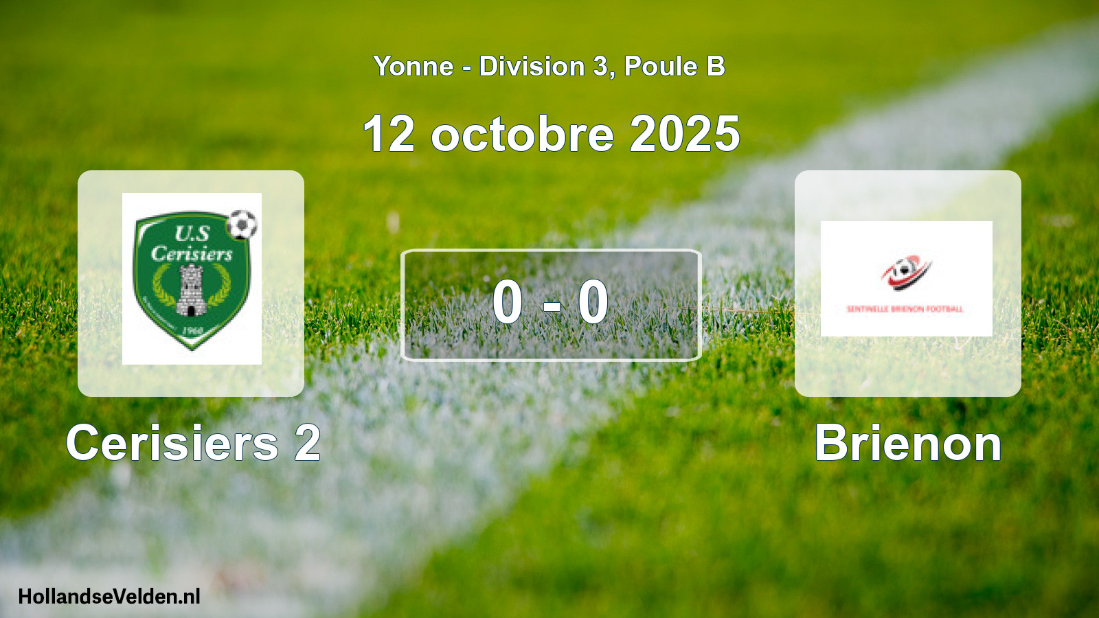 Match joué: Cerisiers 2 - Brienon 0 - 0 (12 octobre 2025)