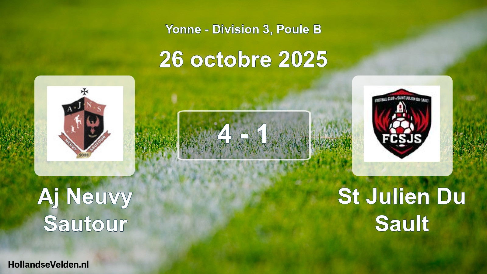 Total number of matches played: Aj Neuvy Sautour - St Julien Du Sault 4 - 1 (26 October 2025)