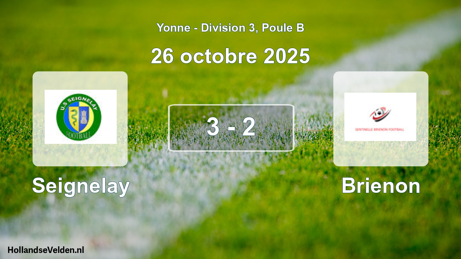 Total number of matches played: Seignelay - Brienon 3 - 2 (26 October 2025)