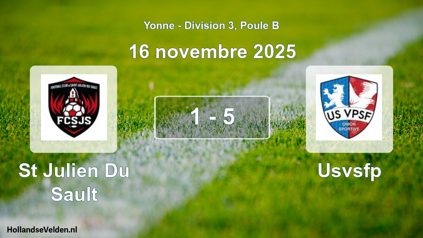 Match joué: St Julien Du Sault - Usvsfp 1 - 5 (16 novembre 2025)