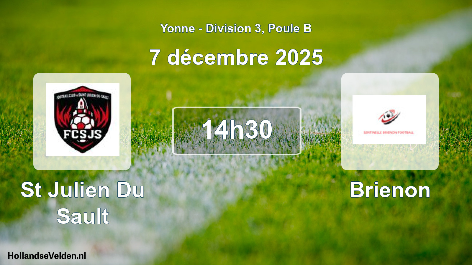 Scheduled Match: St Julien Du Sault - Brienon (7 December 2025)