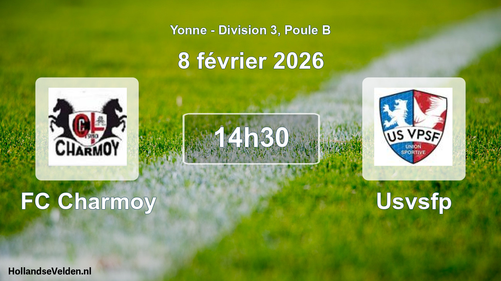 Match programmé: FC Charmoy - Usvsfp (8 février 2026)