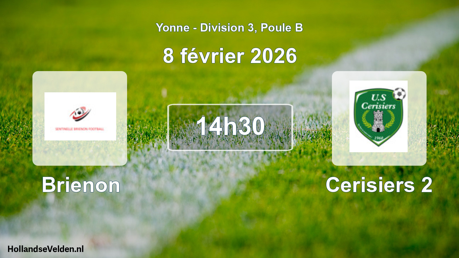 Match programmé: Brienon - Cerisiers 2 (8 février 2026)