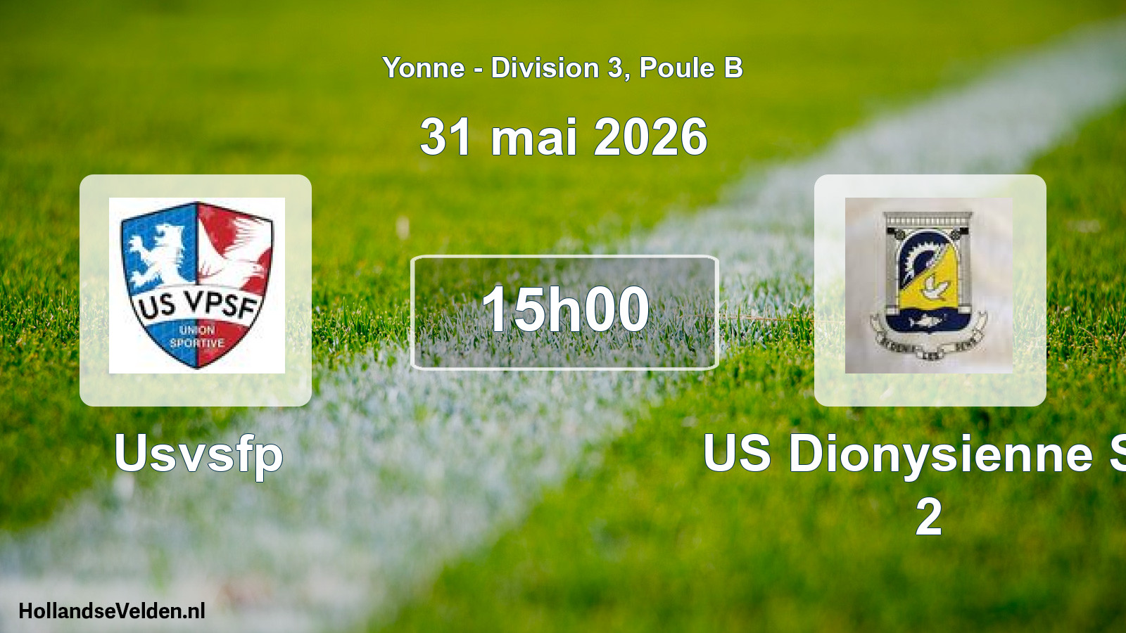 Match programmé: Usvsfp - US Dionysienne St 2 (31 mai 2026)