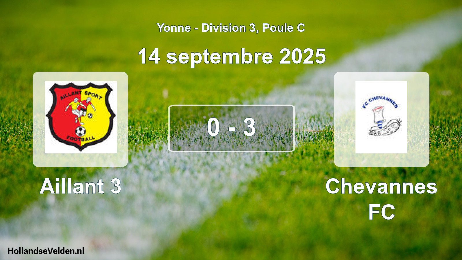 Match joué: Aillant 3 - Chevannes FC 0 - 3 (14 septembre 2025)