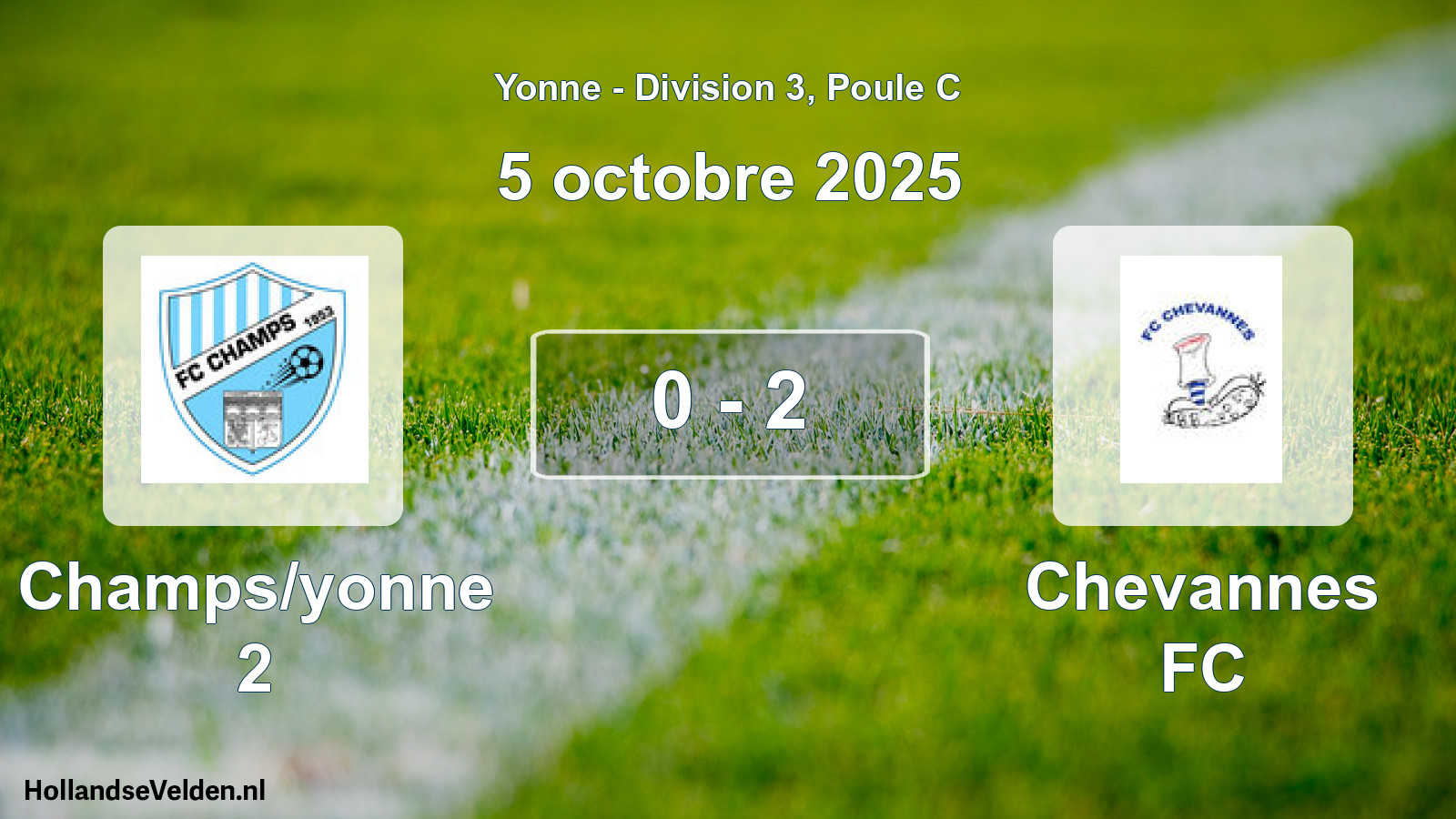 Match joué: Champs/yonne 2 - Chevannes FC 0 - 2 (5 octobre 2025)