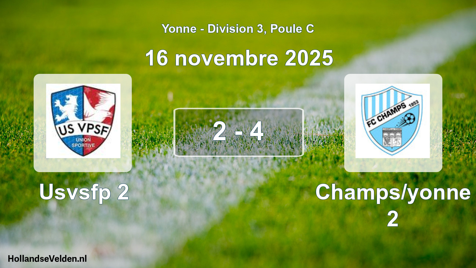 Gespeelde wedstrijd: Usvsfp 2 - Champs/yonne 2 2 - 4 (16 november 2025)