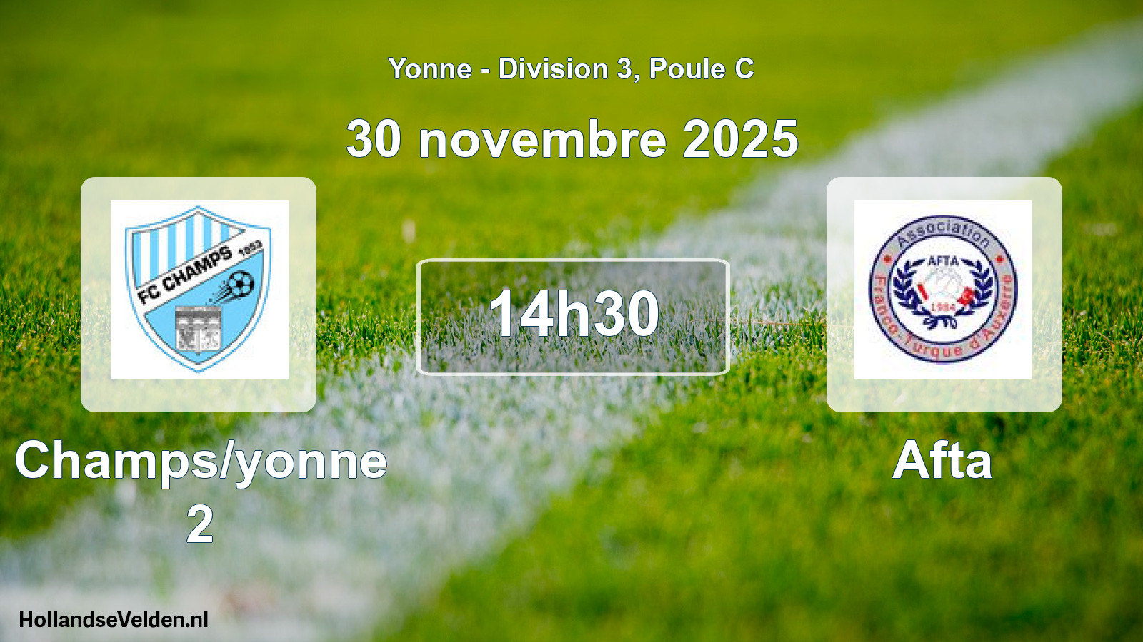 Match programmé: Champs/yonne 2 - Afta (30 novembre 2025)