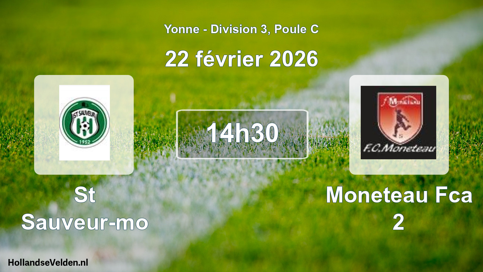 Match programmé: St Sauveur-mo - Moneteau Fca 2 (22 février 2026)
