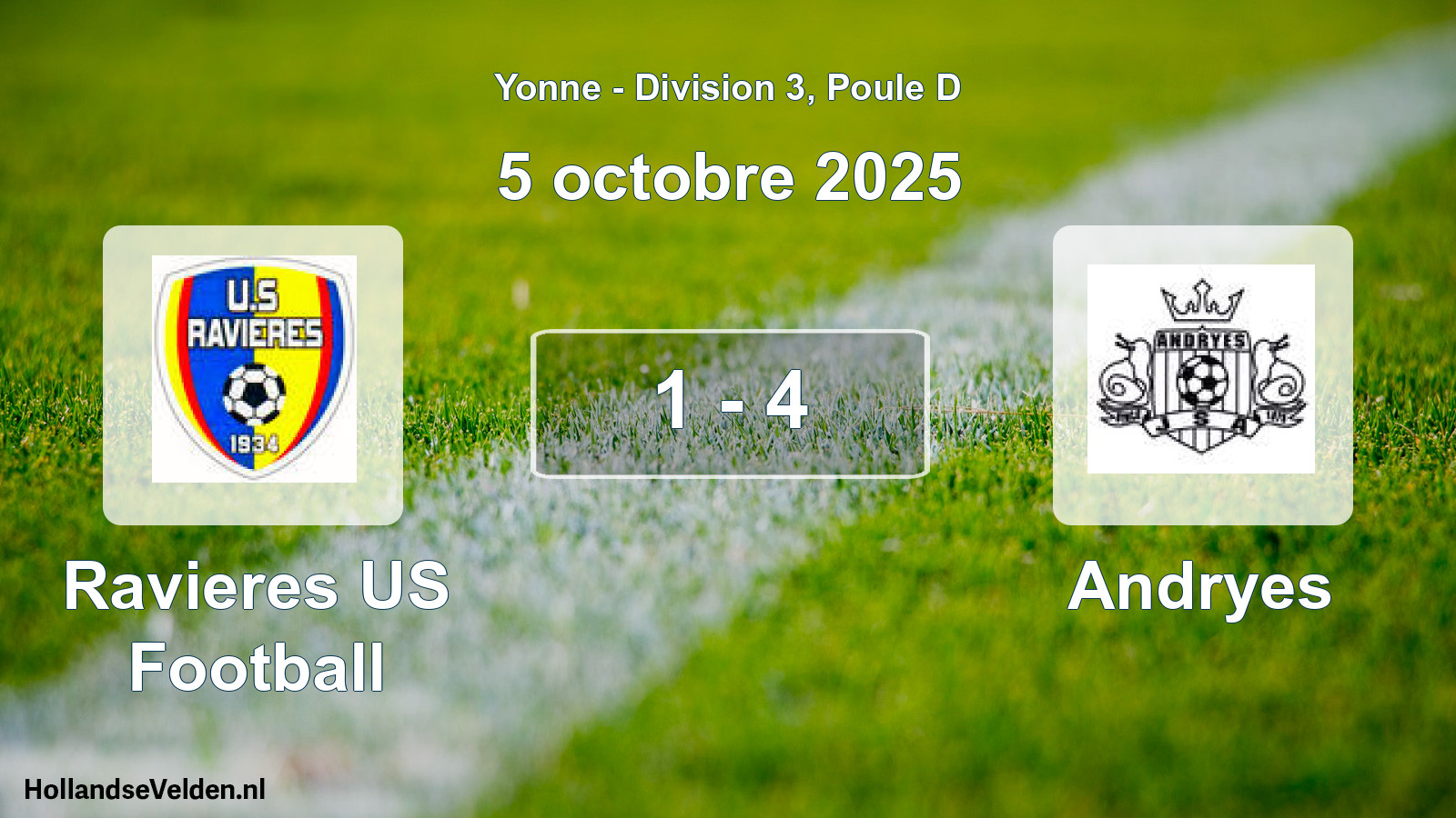 Total number of matches played: Ravieres US Football - Andryes 1 - 4 (5 October 2025)