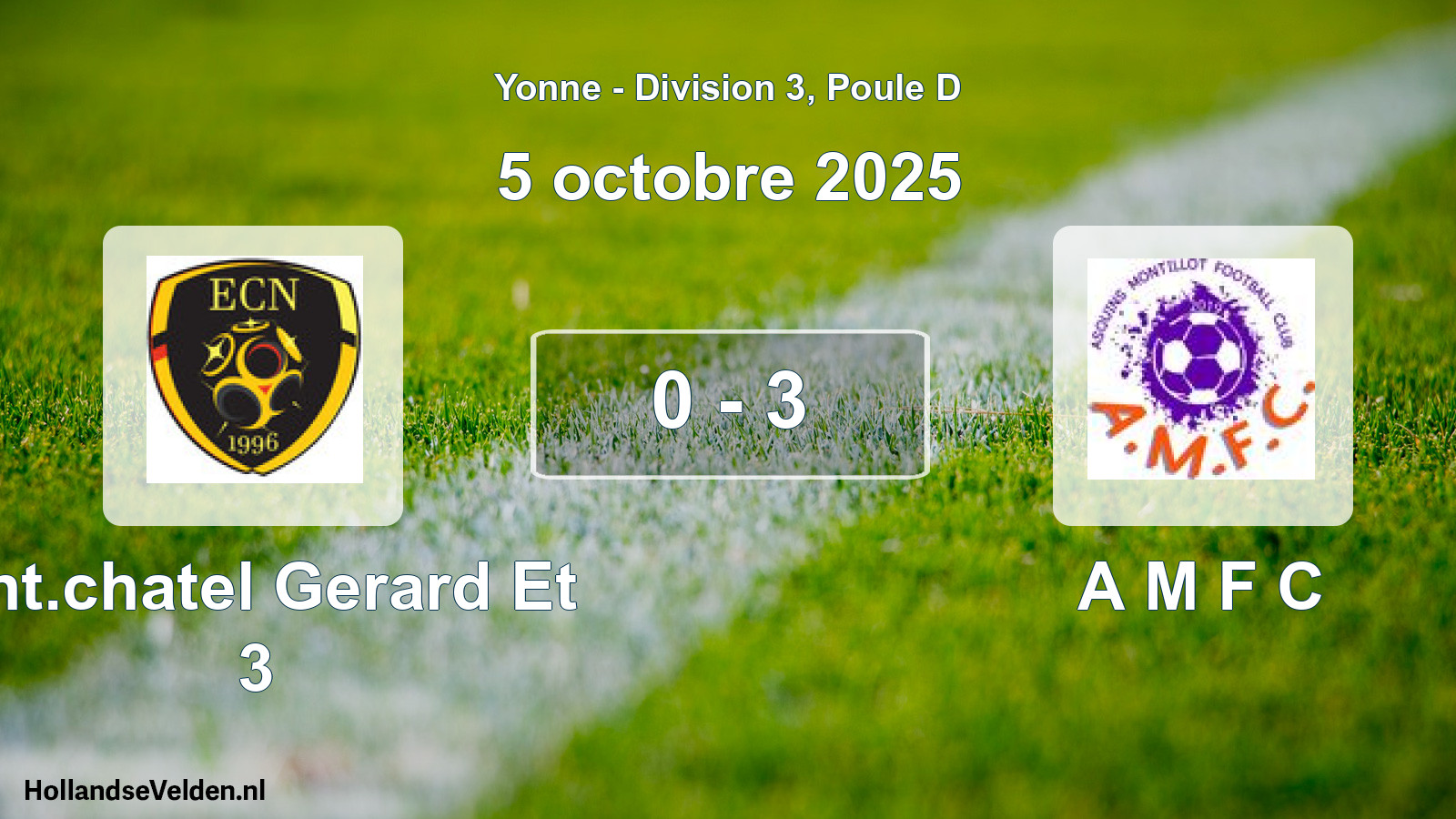 Match joué: Ent.chatel Gerard Et 3 - A M F C 0 - 3 (5 octobre 2025)