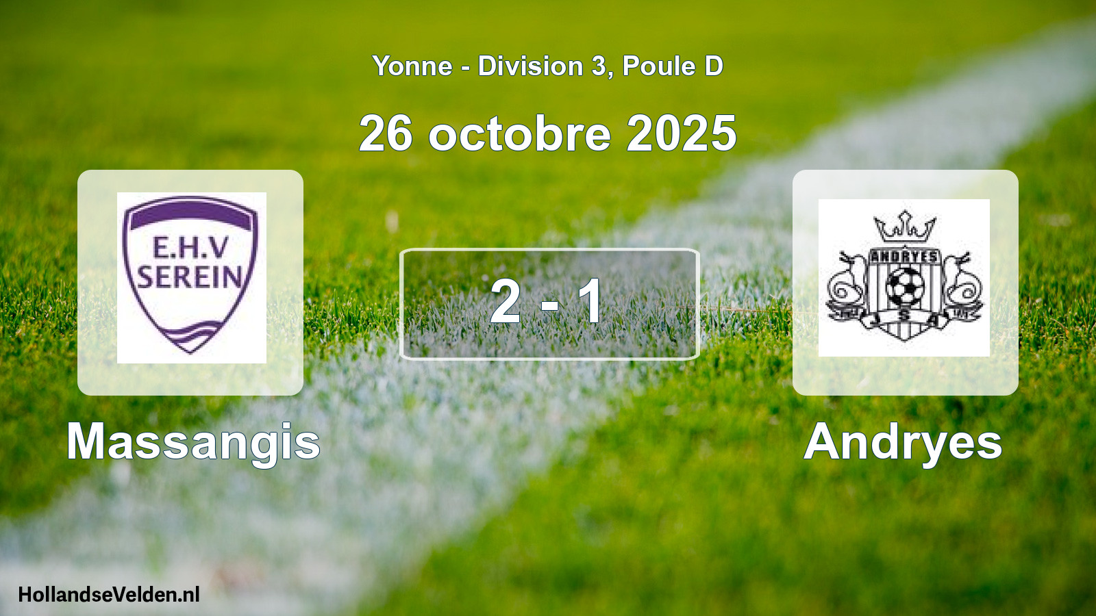 Match joué: Massangis - Andryes 2 - 1 (26 octobre 2025)