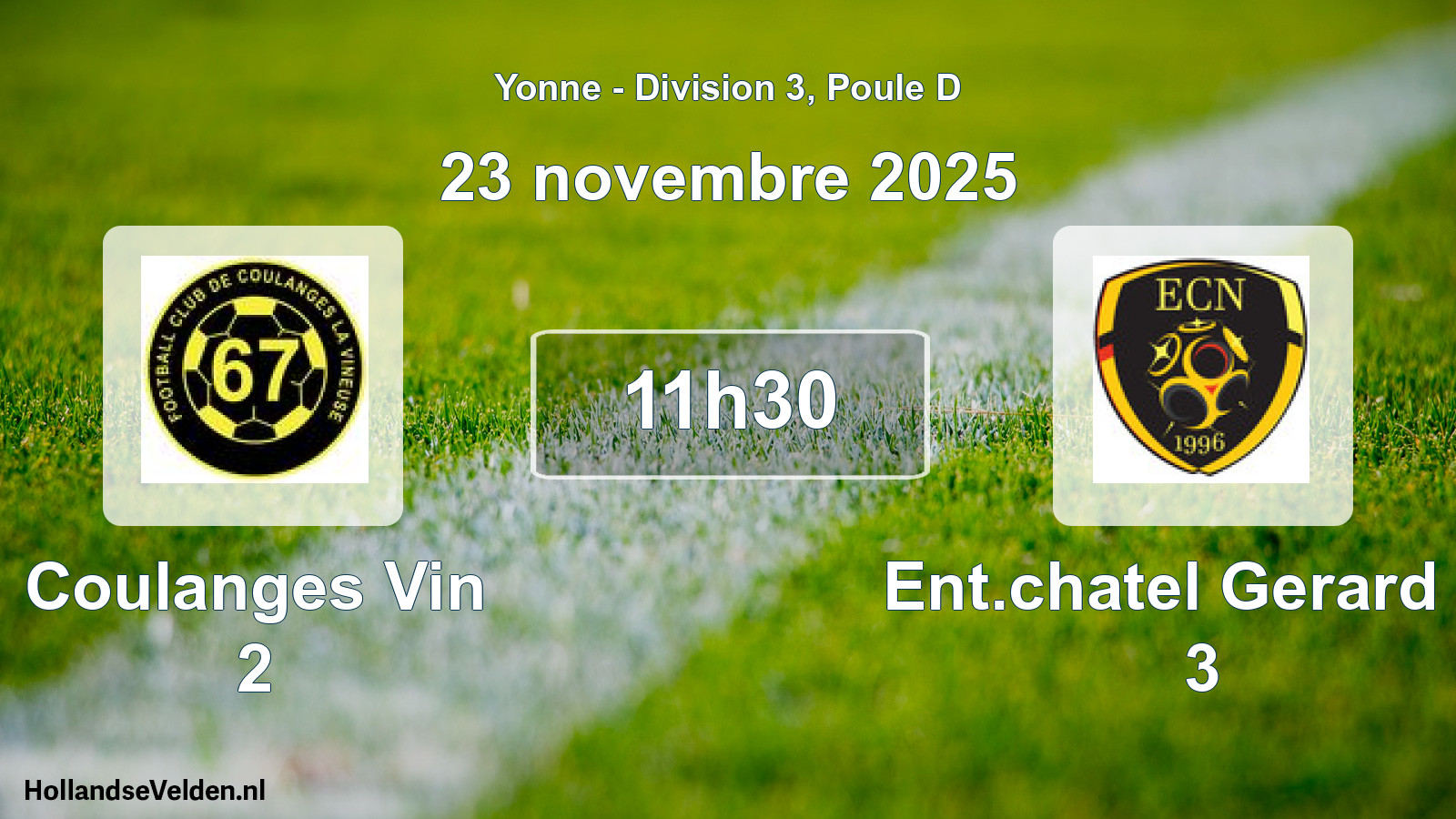 Match programmé: Coulanges Vin 2 - Ent.chatel Gerard Et 3 (23 novembre 2025)
