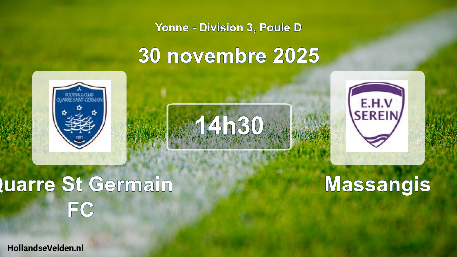 Geplande wedstrijd: Quarre St Germain FC - Massangis (30 november 2025)