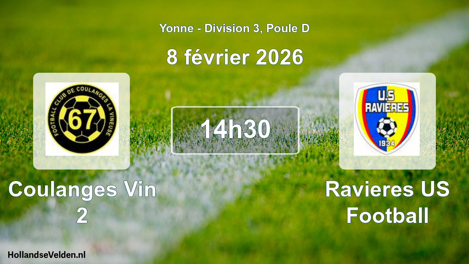 Match programmé: Coulanges Vin 2 - Ravieres US Football (8 février 2026)