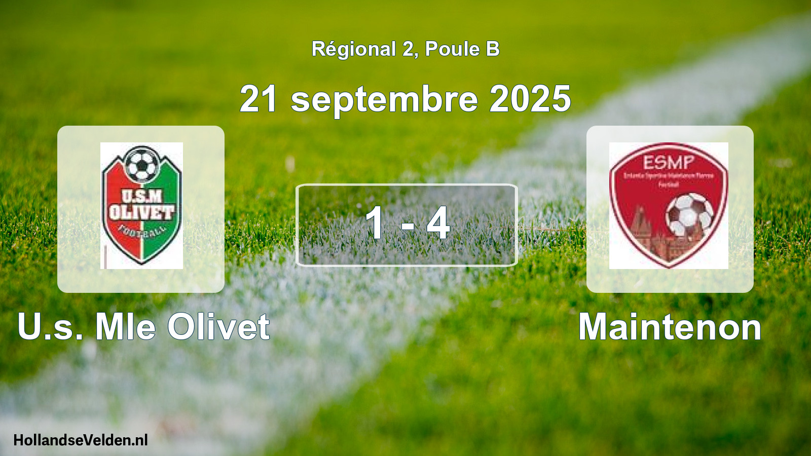 Gespeelde wedstrijd: U.s. Mle Olivet - Maintenon 1 - 4 (21 september 2025)