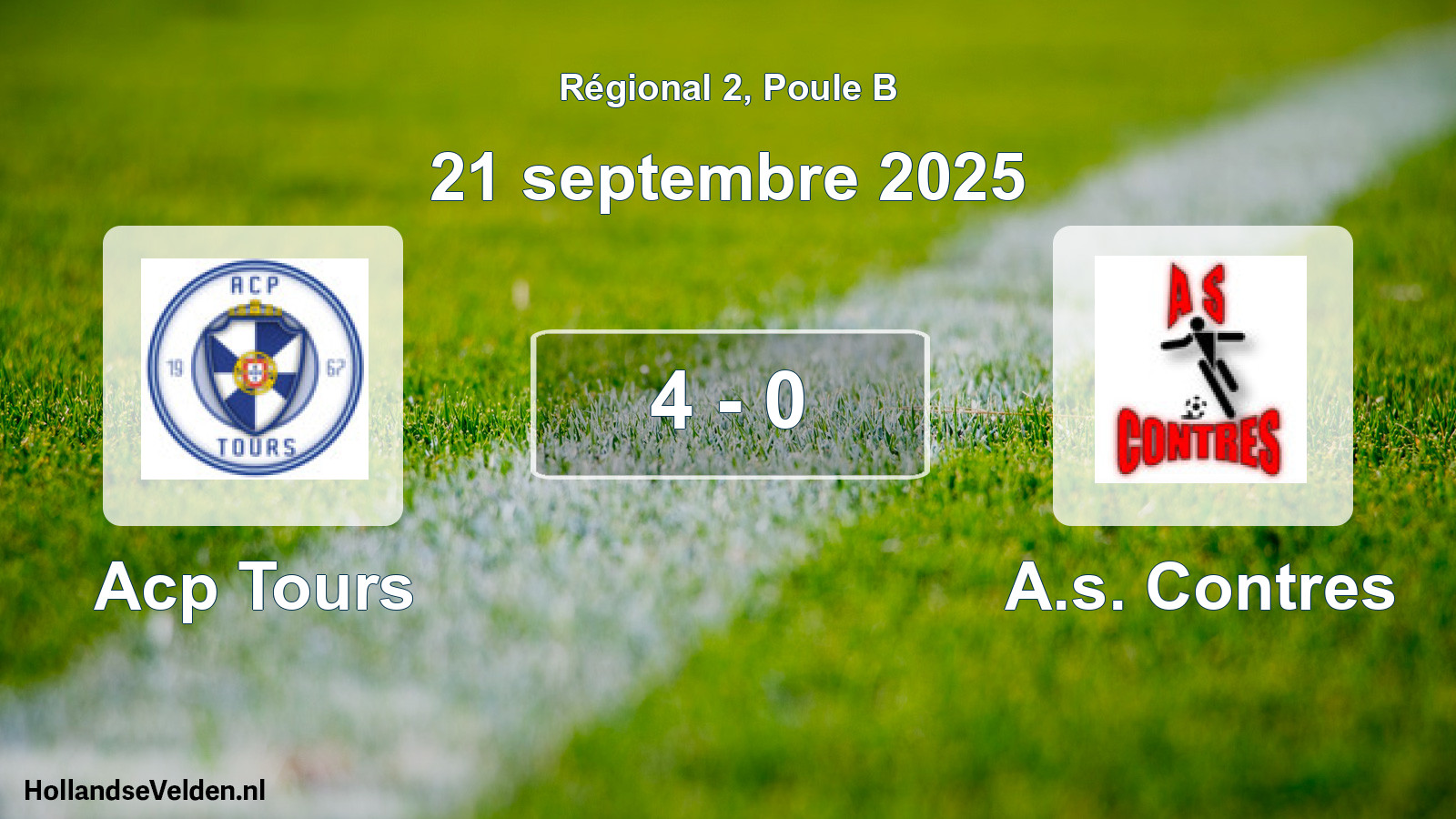 Total number of matches played: Acp Tours - A.s. Contres 4 - 0 (21 September 2025)