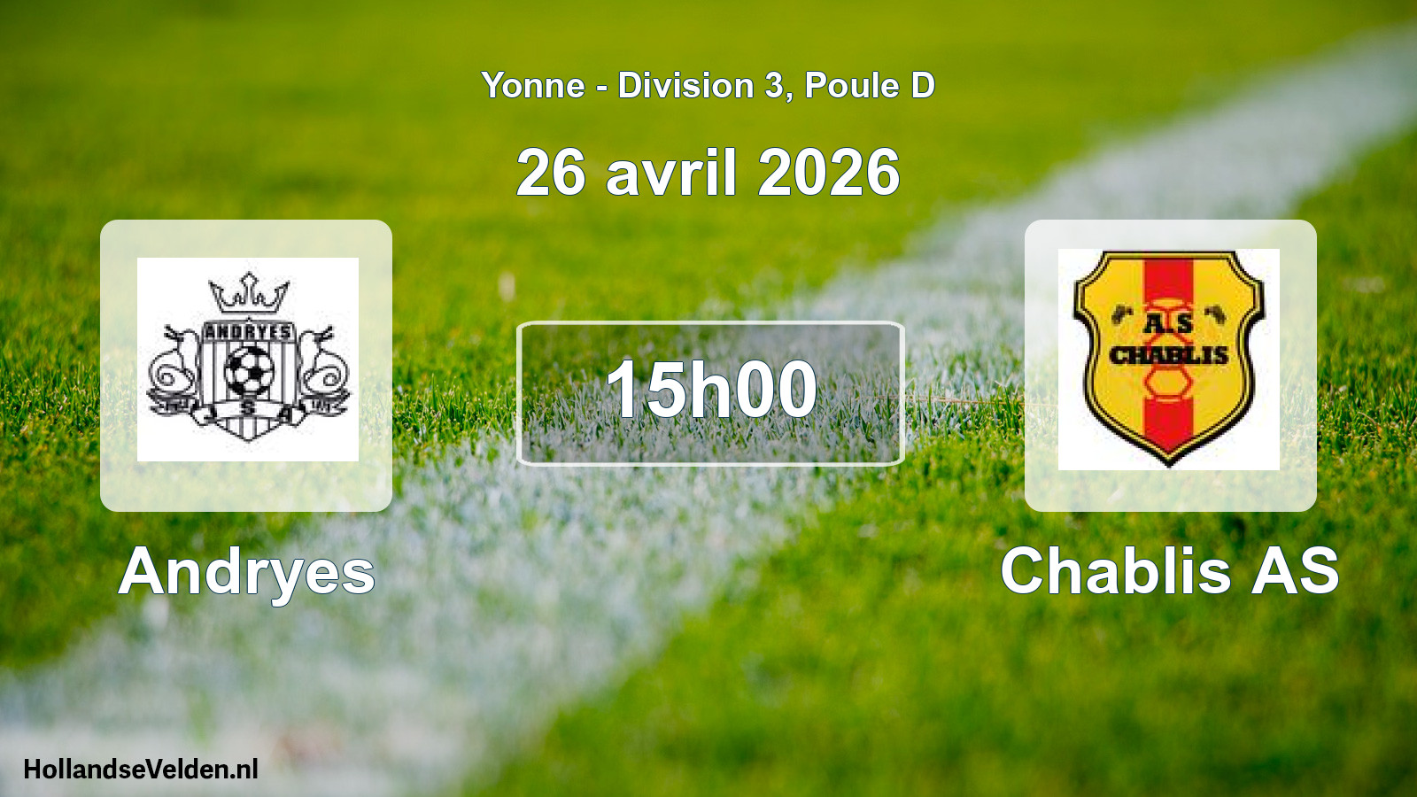 Match programmé: Andryes - Chablis AS (26 avril 2026)