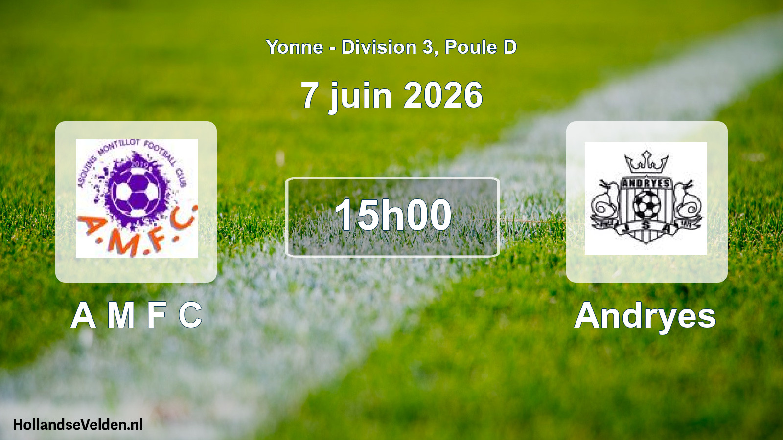 Match programmé: A M F C - Andryes (7 juin 2026)