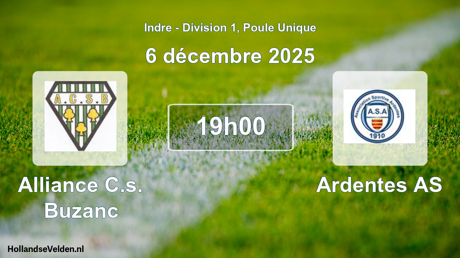 Geplande wedstrijd: Alliance C.s. Buzanc - Ardentes AS (6 december 2025)