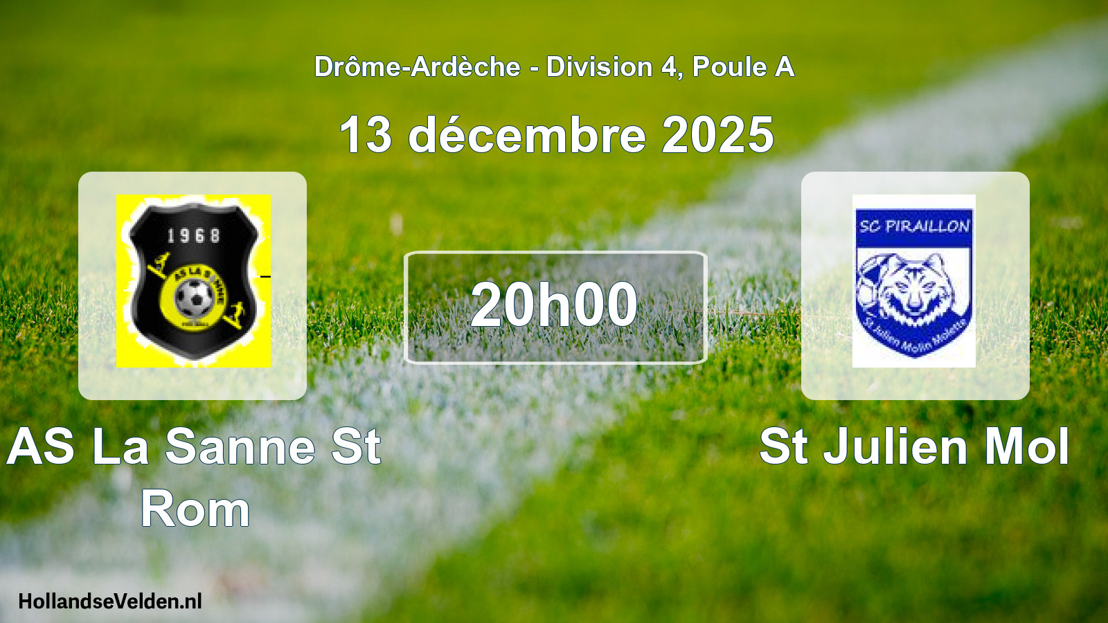 Geplande wedstrijd: AS La Sanne St Rom - St Julien Mol (13 december 2025)