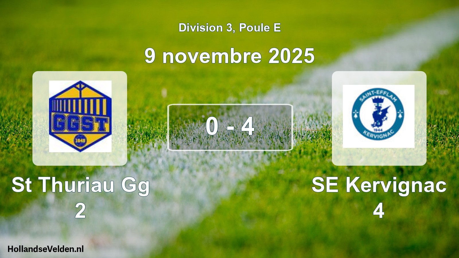 Match joué: St Thuriau Gg 2 - SE Kervignac 4 0 - 4 (9 novembre 2025)