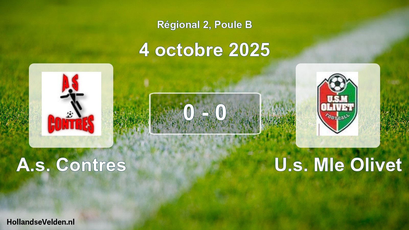 Total number of matches played: A.s. Contres - U.s. Mle Olivet 0 - 0 (4 October 2025)