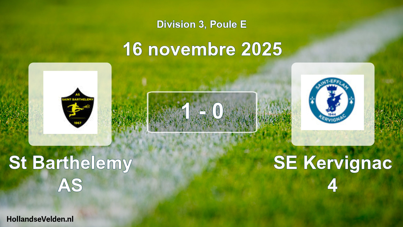 Match joué: St Barthelemy AS - SE Kervignac 4 1 - 0 (16 novembre 2025)