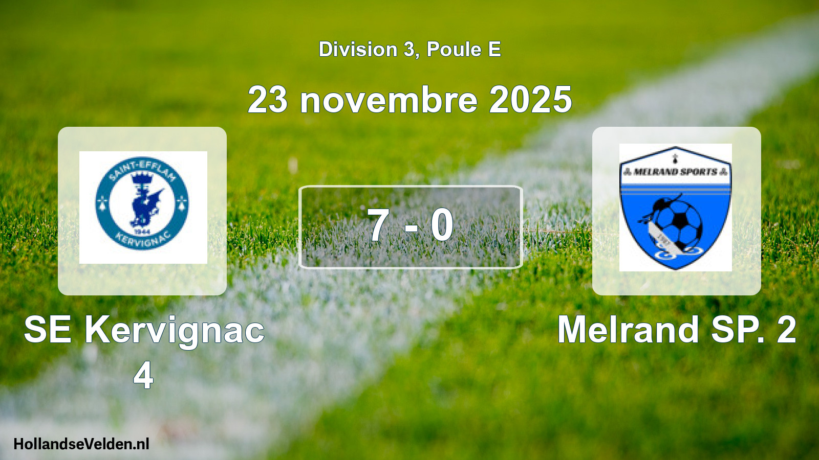 Match joué: SE Kervignac 4 - Melrand SP. 2 7 - 0 (23 novembre 2025)