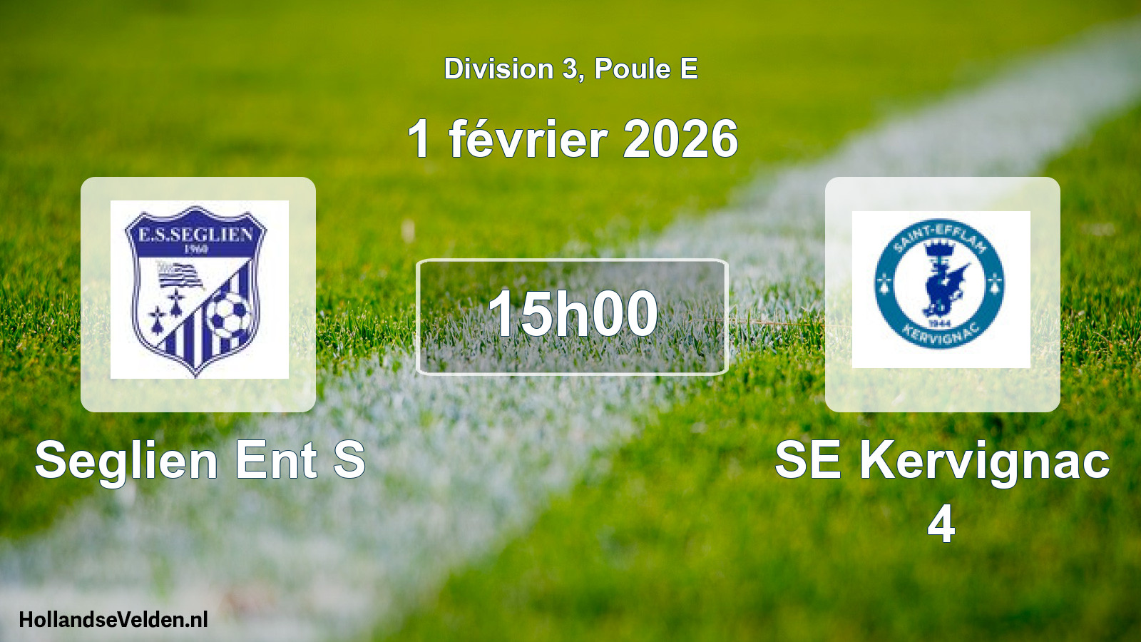 Match programmé: Seglien Ent S - SE Kervignac 4 (1 février 2026)