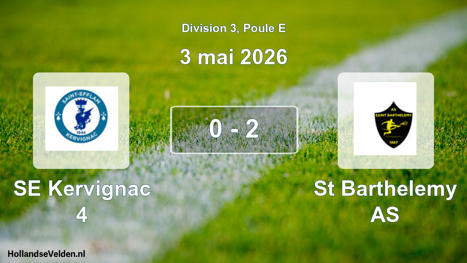 Match joué: SE Kervignac 4 - St Barthelemy AS 0 - 2 (3 mai 2026)