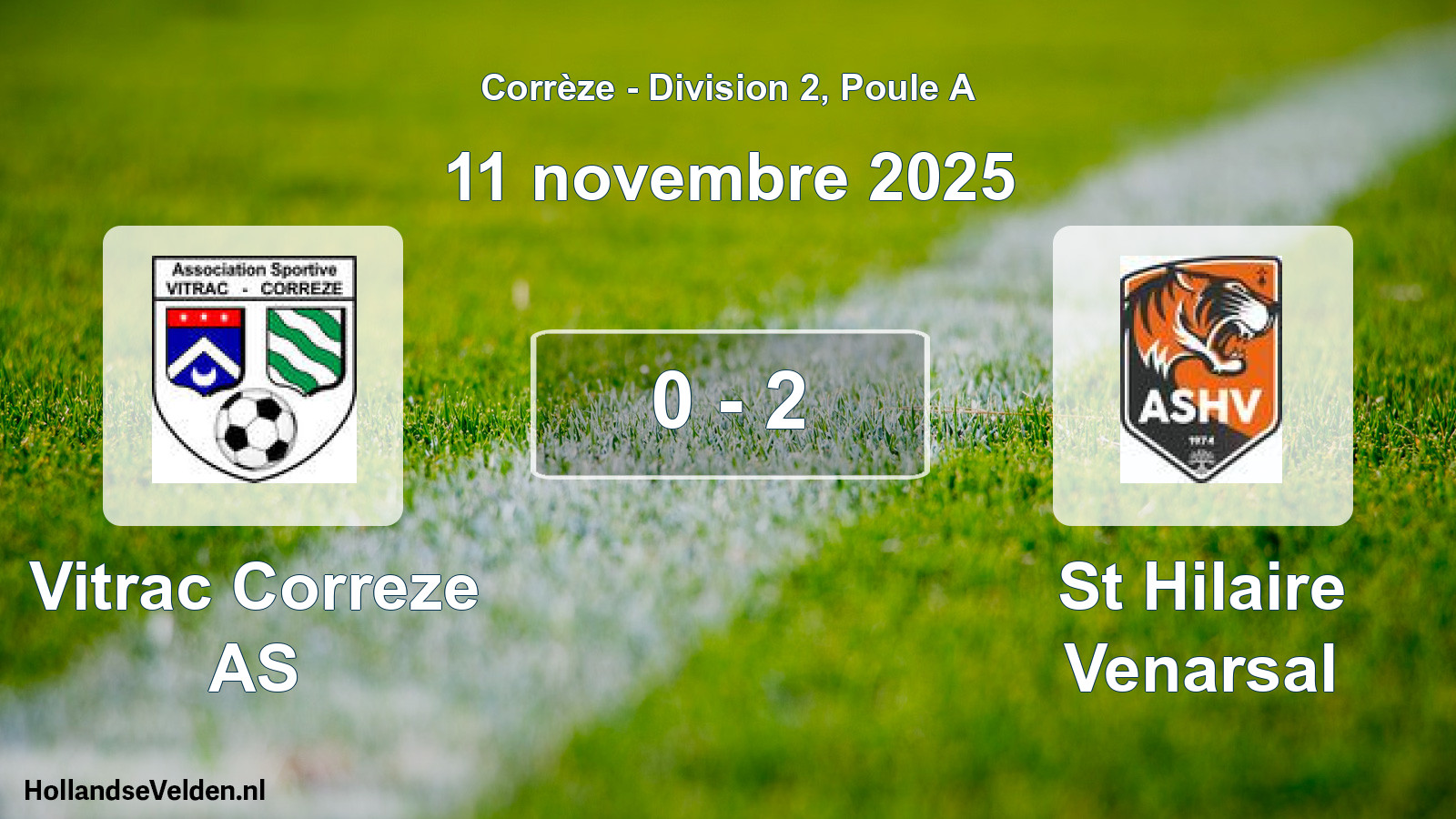 Total number of matches played: Vitrac Correze AS - St Hilaire Venarsal 0 - 2 (11 November 2025)